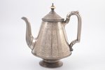set of teapot and cream jug, silver, 84 standart, engraving, gilding, 1890, 994.15 g, (teapot 719.10...