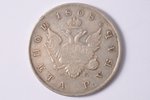 1 рубль, 1808 г., СПБ, МК, серебро, Российская империя, 20.68 г, Ø 37.3 мм, VF...