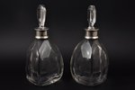 pair of carafes, silver, crystal, 950 standart, 1920-1945, (total) 2000 g, Jacques & Pierre Cardeilh...