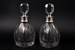 pair of carafes, silver, crystal, 950 standart, 1920-1945, (total) 2000 g, Jacques & Pierre Cardeilh...