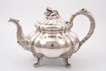 small teapot, silver, 84 standard, 810.95 g, h 16.2 cm, by Carl Seipel, 1853, St. Petersburg, Russia...