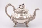 tējkanna (tējas uzlējumam), sudrabs, 84 prove, 810.95 g, h 16.2 cm, meistars Karls Seipels, 1853 g.,...