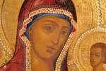 икона, Старорусская икона Божией Матери, доска, живопиcь, золочение, Российская империя, 35.5 x 30.8...