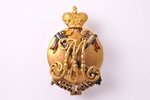 badge, 50 years of patronage of artillery, Russia, beginning of 20th cent., 50.5 x 29.2 mm, 17.65 g...