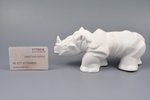 figurine, rhinoceros, bisque, Riga (Latvia), J.K.Jessen manufactory, molder - Olga Penerdzi, 21 / 9...