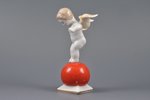 figurine, angel on a red ball, porcelain, Riga (Latvia), M.S. Kuznetsov manufactory, 1937-1940, firs...