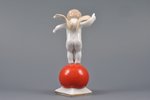 статуэтка, ангел на красном шаре, фарфор, Рига (Латвия), фабрика М.С. Кузнецова, 1937-1940 г., первы...