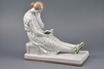 figurine, Reading, porcelain, USSR, DZ Dulevo, molder - G. Sidorov, 1960, first grade...