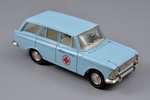 auto modelis, Moskvič 427 Nr. A4, "Medicīnas dienests", rēts zīmogs, metāls, PSRS, 1981 g....