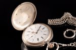 kabatas pulkstenis, ar sudraba ķēdi, "Павелъ Буре", Šveice, 19. un 20. gadsimtu robeža, sudrabs, zel...