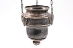 sanctuary lamp, silver, 84 standard, 154.85 g, Ø 7.8 cm, total length 51 cm, the beginning of the 19...