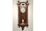 wall clock, "Павелъ Буре (Pavel Buhre)", Russia, wood, 86 x 35 x 18 cm, Ø 132 mm, teseted, working o...