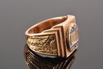 a ring, in a case, gold, enamel, 585 standard, 20.95 g., the size of the ring 20.25, the 20ties of 2...