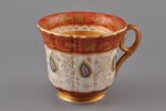 чайная пара, фарфор, завод Гарднер, Российская империя, ~1830 г., Ø (блюдце) 14.2 см, h (чашка) 6.8...