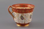 tea pair, porcelain, Gardner manufactory, Russia, ~1830, Ø (saucer) 14.2 cm, h (cup) 6.8 cm...