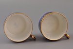 2 tea pairs, porcelain, M.S. Kuznetsov manufactory, Russia, the beginning of the 20th cent., Ø (sauc...