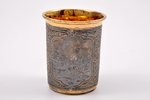 goblet, silver, 84 standard, 64.05 g, engraving, niello enamel, gilding, 6.5 cm, 1852?, Moscow, Russ...