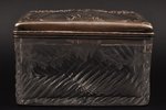 case, silver, glass, 950 standart, 1886-1895, (total) 1450 g, Pierre Gavard, Paris, France, 15.5 x 1...