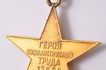 medaļa, Sociālistiskā Darba Varonis, Nr. 17928, zelts, PSRS, 34 x 32.5 mm, 14.65 g...