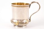 mug, silver, 950 standard, 162.55 g, gilding, h 9.3 cm, France...