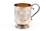 charka (little glass), silver, 84 standard, 88.15 g, engraving, h 6.9 cm, 1880-1890, Moscow, Russia...