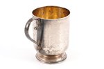 charka (little glass), silver, 84 standard, 88.15 g, engraving, h 6.9 cm, 1880-1890, Moscow, Russia...