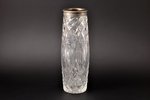 a vase, silver, crystal, 875 standard, h 27 cm, Moscow Jewelry Factory, 1965, Moscow, USSR...