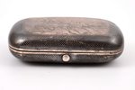cigarette case, silver, "Troika", 84 standard, 83.75 g, niello enamel, gilding, 8.8 x 5.1 x 2.6 cm,...