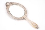 handheld mirror, silver, 950 standard, total weight of item 329.85, 30.7 x 12.8 cm, France...