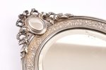 handheld mirror, silver, 950 standard, total weight of item 329.85, 30.7 x 12.8 cm, France...
