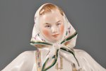 statuete, Krievu meitene, porcelāns, PSRS, LFZ - Lomonosova porcelāna rūpnīca, modeļa autors - S.B....