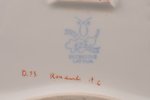 декоративная тарелка, ручная роспись, фарфор, фабрика М.С. Кузнецова, автор росписи - Беата Шенберга...