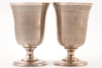 pair of glasses, silver, 950 standart, engraving, 1845-1882, 344 g, Cesar Tonnelier, Paris, France,...