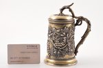 mug, silver, 84 standard, 378.65 g, gilding, h 15.5 cm, by Carl Gustav Ekqvist, 1861, St. Petersburg...