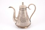 teapot, silver, 84 standard, silver weight 473.10, engraving, h 18.5 cm, by Ikonnikov S. M., 1880, M...