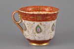 tea pair, porcelain, Gardner porcelain factory, Russia, ~1830, Ø (saucer) 13.9 cm, h (cup) 6.9 cm...