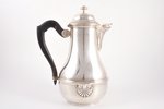 service: sugar-bowl, coffeepot, cream jug, silver, 950 standart, the 19th cent., (total) 1224.25 g,...