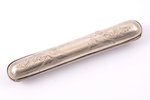 капсула для сигары, серебро, 84 проба, 37.30 г, штихельная резьба, 11.8 x 1.9 x 1.8 см, ~1870 г., Ри...