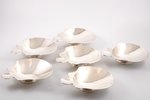 6 ice-cream bowls, silver, 950 standart, the 20th cent., 1085.65 g, France, 17 x 14 cm...