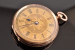 карманные часы, с ключиком, Швейцария, рубеж 19-го и 20-го веков, золото, металл, эмаль, 9 K проба,...