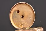 kabatas pulkstenis, ar atslēdziņu, Šveice, 19. un 20. gadsimtu robeža, zelts, metāls, emalja, 9 K pr...