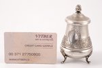 pepper cellar, silver, 950 standart, the border of the 19th and the 20th centuries, (total) 184.45 g...