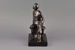 figurine, bookend, Boy, ceramics, Lithuania, USSR, Kaunas industrial complex "Daile", h 21 cm...