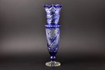 vase, colored crystal, h 33.6 cm...