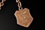 watchguard, Russia, the beginning of the 20th cent., gold, 56 standart, 33.08 g, 39.5 cm...