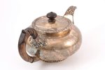 small teapot, Warszawa Fraget, silver plated, Russia, Congress Poland, ~1840, h 10.5 cm...