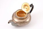 small teapot, Warszawa Fraget, silver plated, Russia, Congress Poland, ~1840, h 10.5 cm...