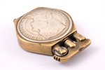 зажигалка, с двумя 5-латовыми монетами, металл, серебро, Латвия, 1-я половина 20-го века, 5.2 x 4.1...