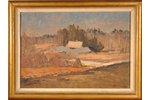 Rikmanis Janis (1901-1968), Landscape, the 50ies of 20th cent., carton, oil, 35 x 49.5 cm...