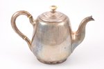tējkanna (tējas uzlējumam), sudrabs, 84 prove, 378.95 g, h 13.7 cm, Vasilija Ivanova fabrika, 1889 g...